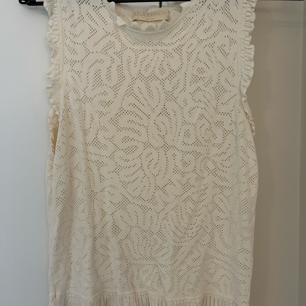 Ulla Johnson Cream Zoe Coral Sleeveless top